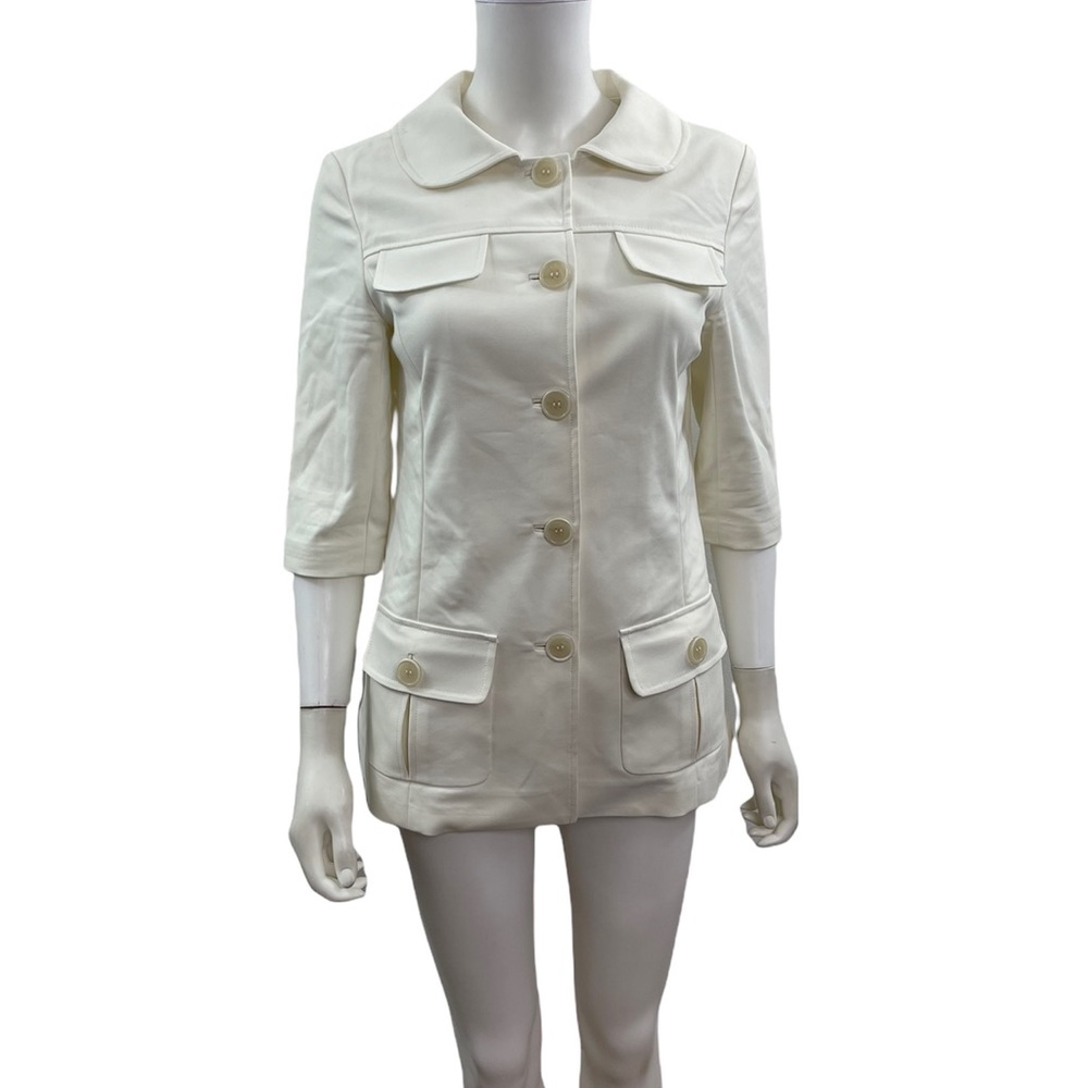 Helios and Luna  White 1/4 Sleeve Blazer.